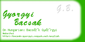 gyorgyi bacsak business card